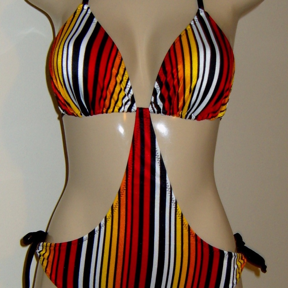 Triangle Top Monokini with Adjustable Tie Hip Side